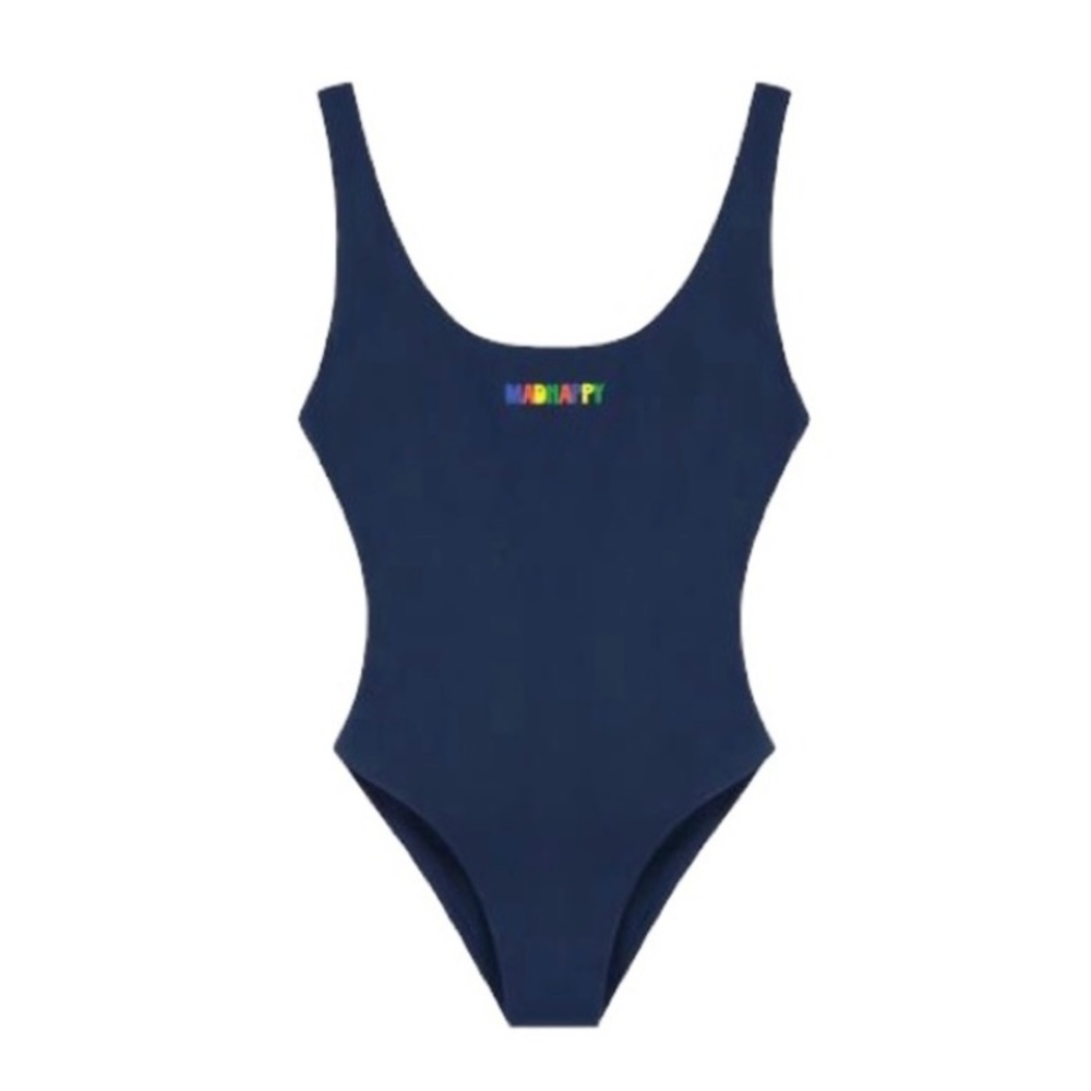 💫HP‼️💫 RARE‼️ NWT MADHAPPY x Onia Rachel One Piece Swimsuit in Navy, Size Small - Picture 3 of 6